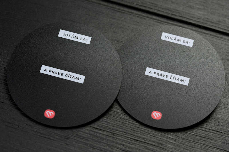 Chalkboard surfaced name badges with print
